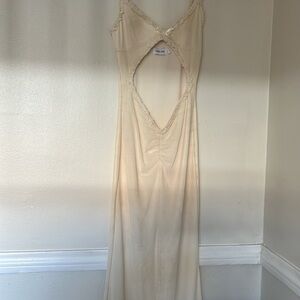 Tiger Mist Cream Chemise with Spaghetti Straps